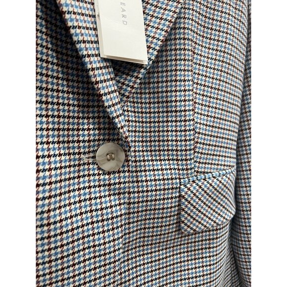 Veronica $698 Beard Cutaway Dickey Jacket Size 0 Houndstooth Beige Multi One But - Picture 3 of 7
